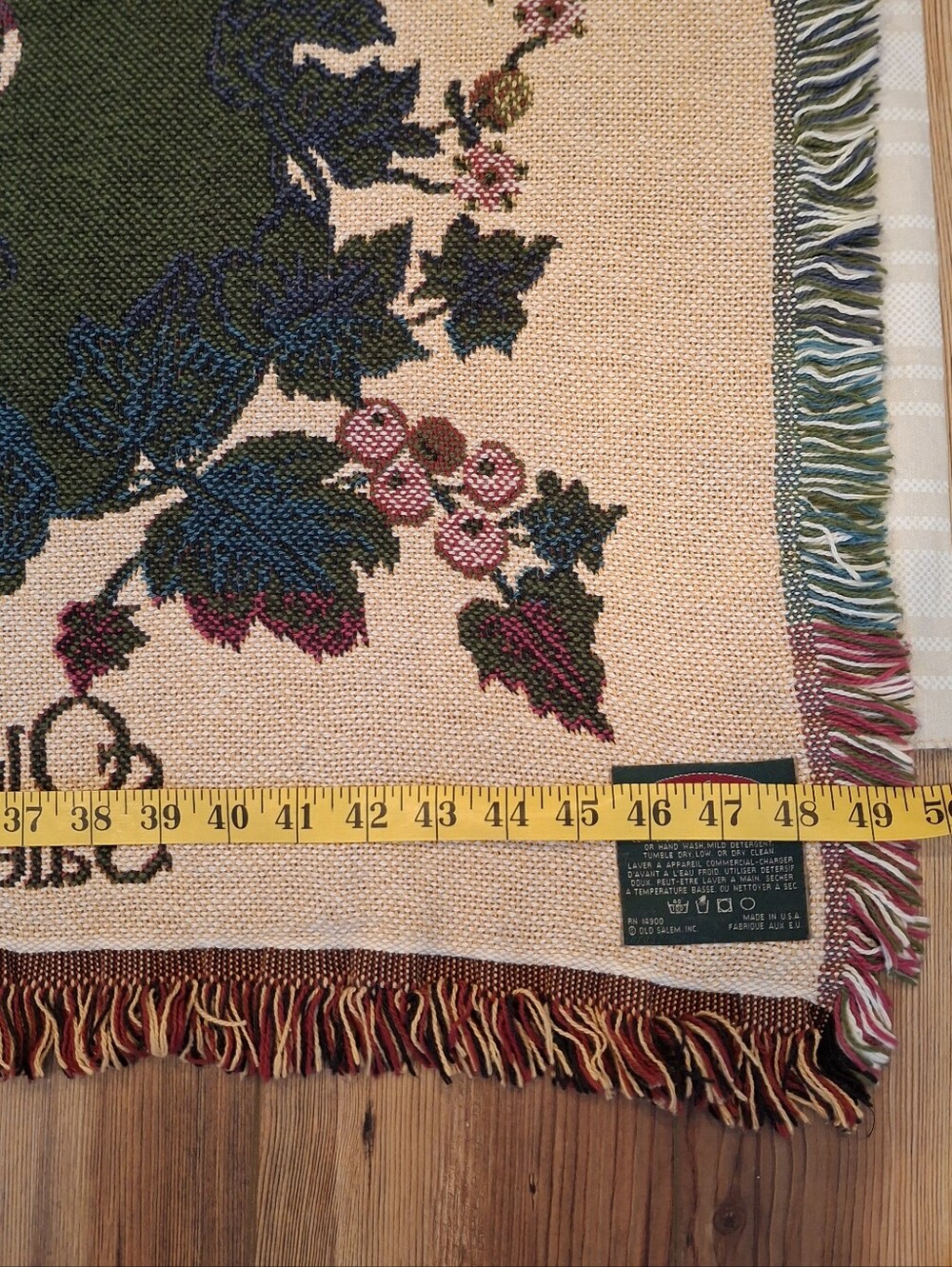 Vtg Bob Timberlake Home Collection Old Salem Floral Tree Tapestry Throw Blanket - Picture 11 of 11